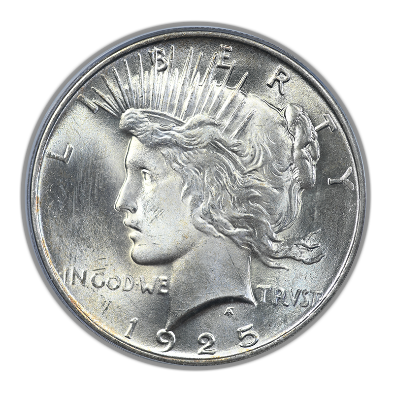 1925 Peace Dollar $1 PCGS MS66 CAC OGH