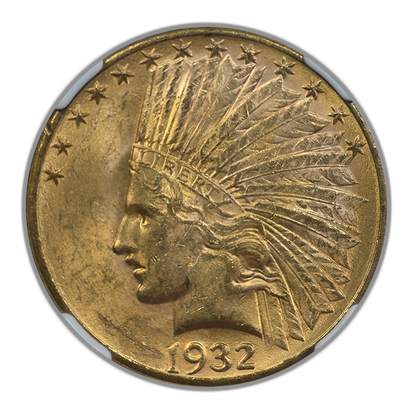 1932 Indian Head Gold Eagle $10 NGC MS62
