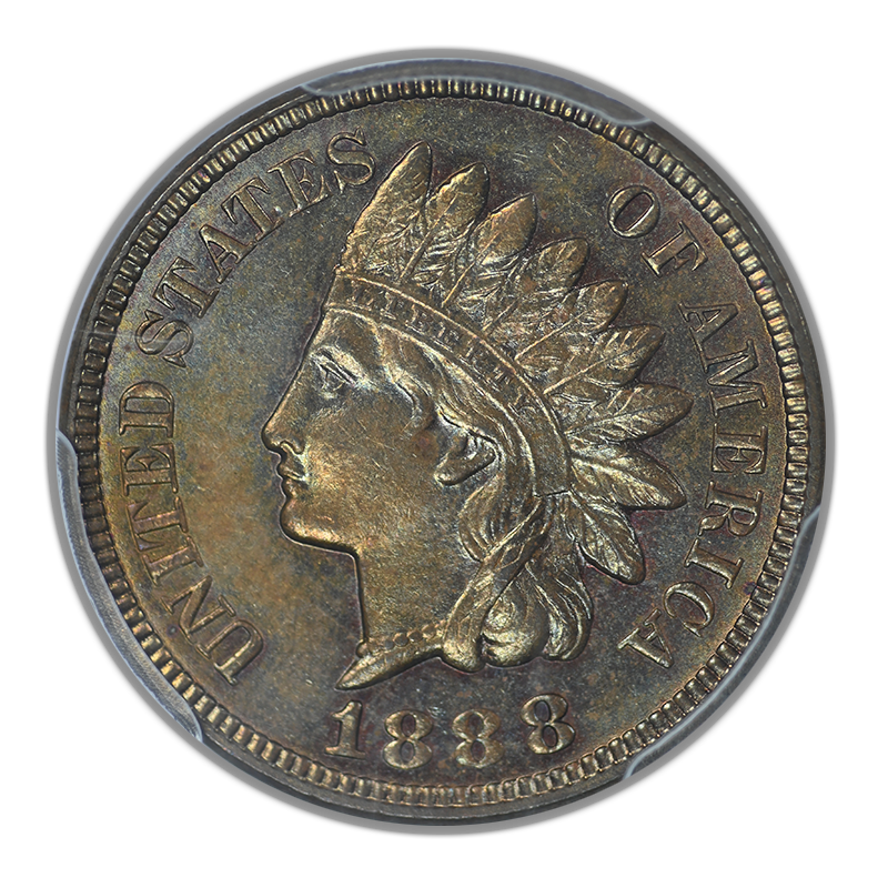 1888 Indian Head Cent 1C PCGS MS63BN - TONED!