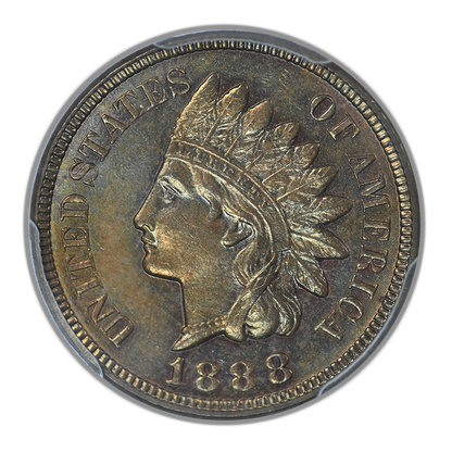 1888 Indian Head Cent 1C PCGS MS63BN - TONED!