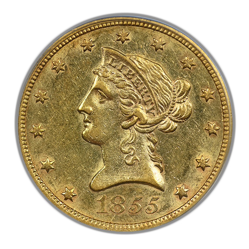 1855 Liberty Head Gold Eagle $10 PCGS AU50