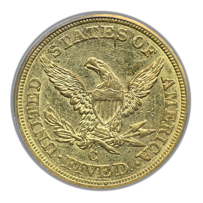 1853-C Liberty Head Gold Half Eagle $5 PCGS AU53 - CHARLOTTE GOLD!