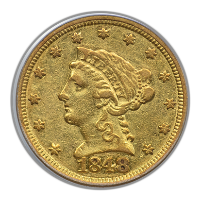 1848-C Liberty Head Gold Quarter Eagle $2.50 PCGS VF35 - CHARLOTTE GOLD!
