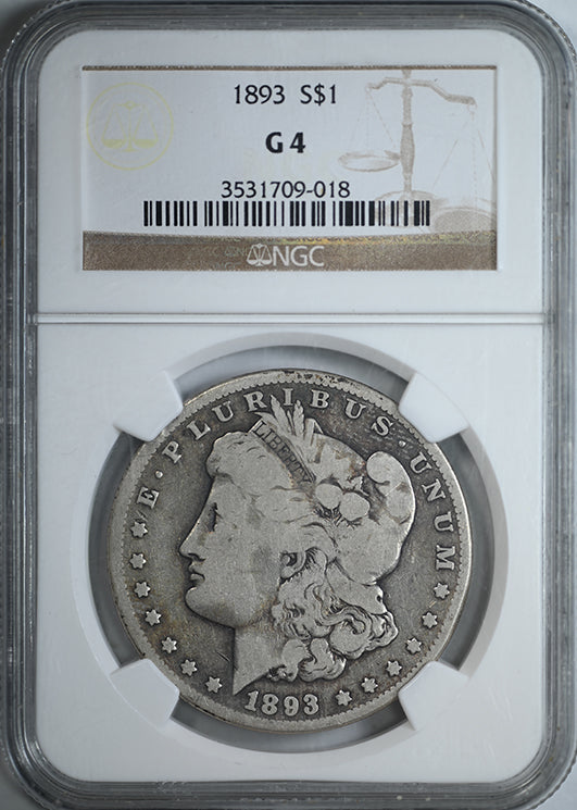 1893 Morgan Dollar $1 NGC G4