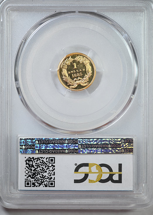 1885 Proof Type 3 Indian Princess Head Gold Dollar G$1 PCGS PR66DCAM Deep Cameo