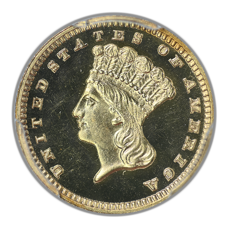 1885 Proof Type 3 Indian Princess Head Gold Dollar G$1 PCGS PR66DCAM Deep Cameo