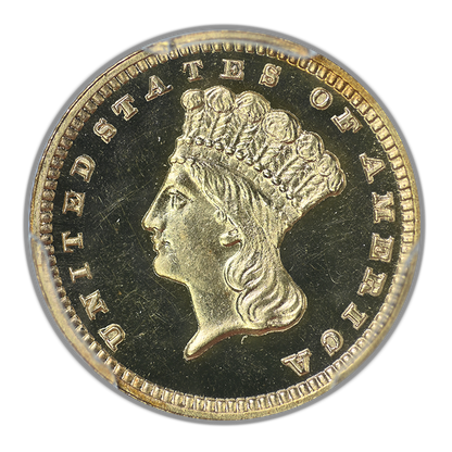 1885 Proof Type 3 Indian Princess Head Gold Dollar G$1 PCGS PR66DCAM Deep Cameo