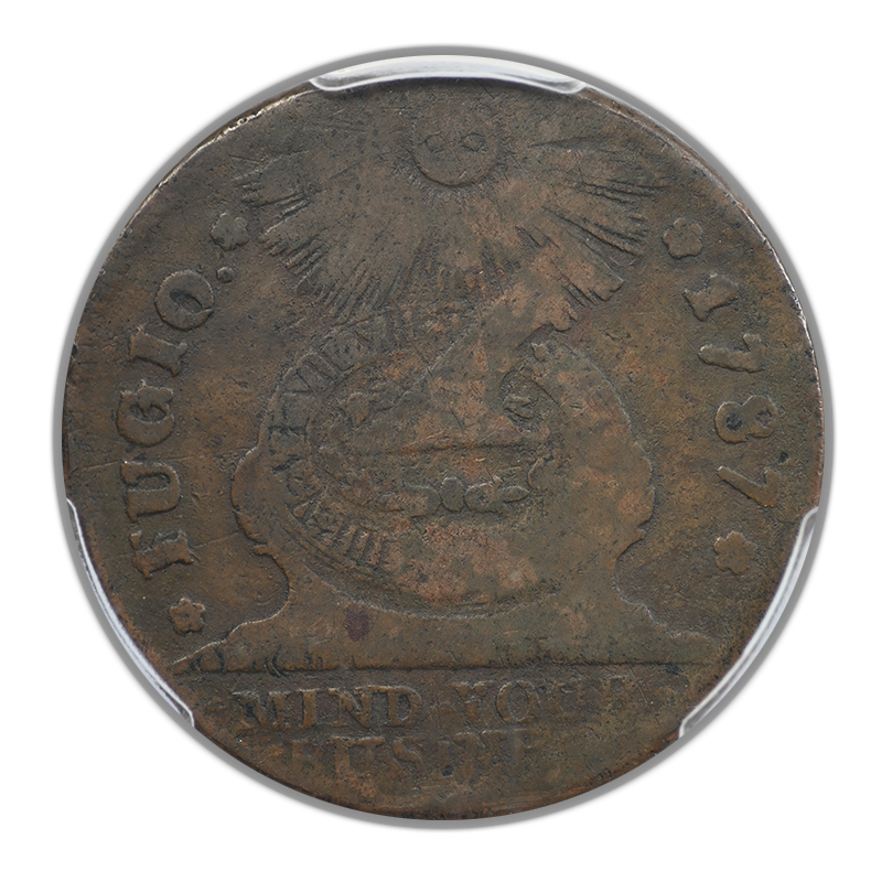 1787 Fugio Cent 1C STATES UNITED, 4 Cinq PCGS VG10 CAC