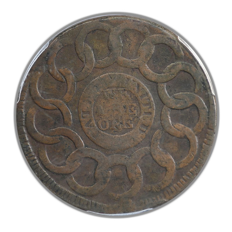 1787 Fugio Cent 1C STATES UNITED, 4 Cinq PCGS VG10 CAC