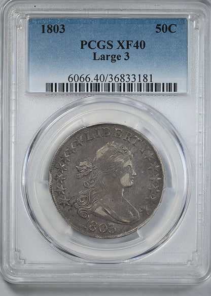 1803 Draped Bust Half Dollar 50C PCGS XF40 - Large 3
