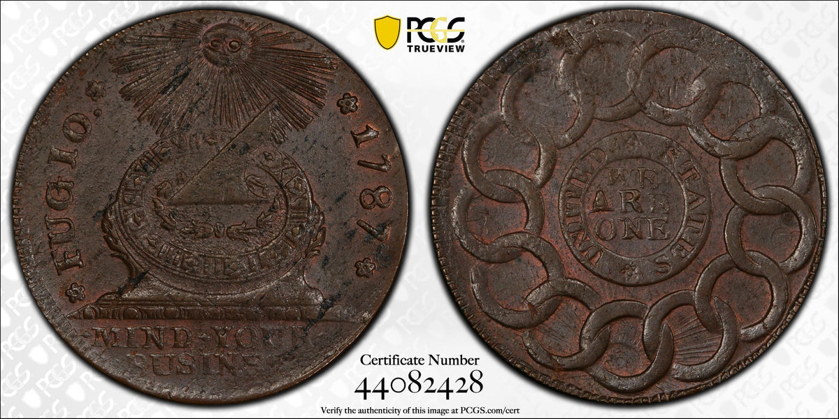 1787 Fugio Cent 1C United States, 4 Cinq PCGS MS63BN