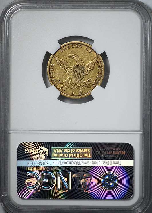 1836 Classic Head Gold Half Eagle $5 NGC F15