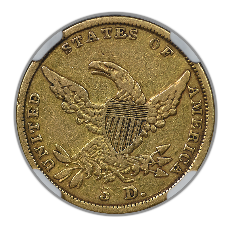 1836 Classic Head Gold Half Eagle $5 NGC F15