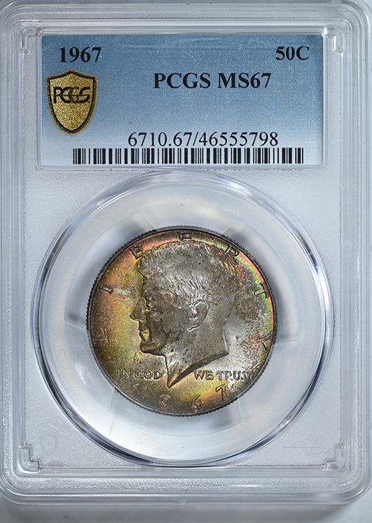 1967 Kennedy Half Dollar 50C PCGS MS67 - TONED!