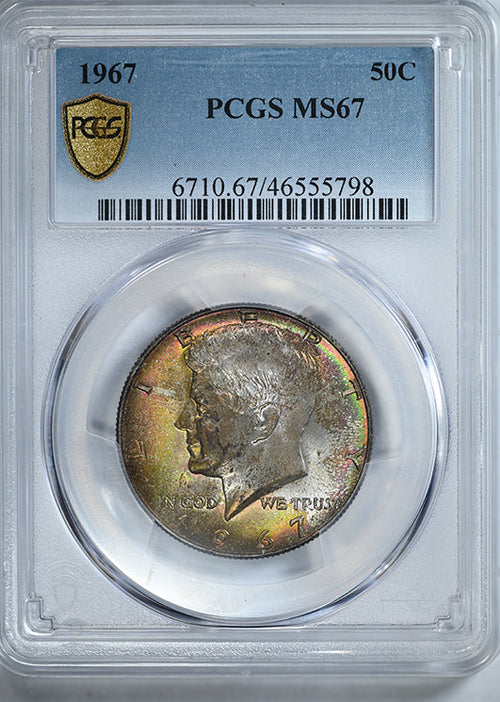 1967 Kennedy Half Dollar 50C PCGS MS67 - TONED!