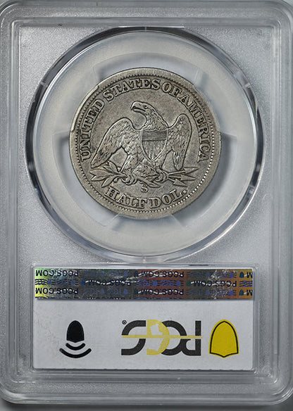 1861-S Liberty Seated Half Dollar 50C PCGS F15
