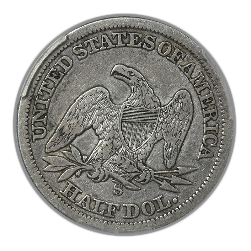 1861-S Liberty Seated Half Dollar 50C PCGS F15