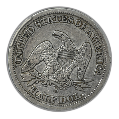 1861-S Liberty Seated Half Dollar 50C PCGS F15