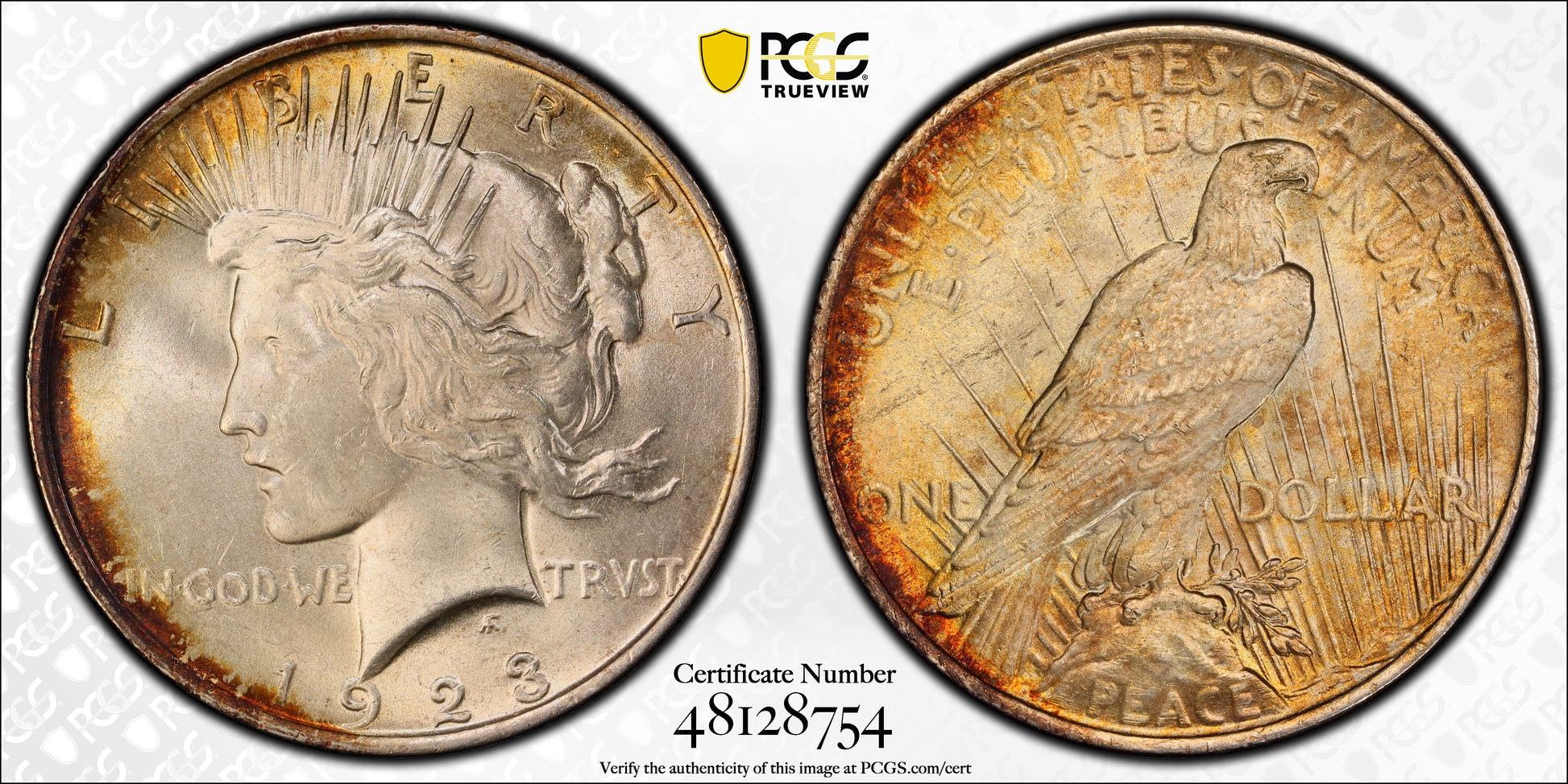 1923 Peace Dollar $1 PCGS MS63 CAC