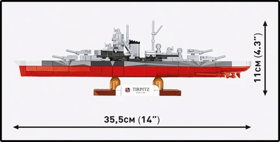 German Battleship Tirpitz 1:700 Scale, WWII: COBI Set #4853