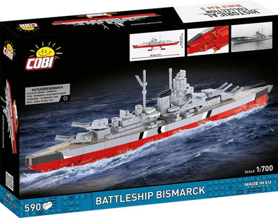German Battleship Bismarck 1:700 Scale, WWII: COBI Set #4854