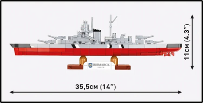German Battleship Bismarck 1:700 Scale, WWII: COBI Set #4854