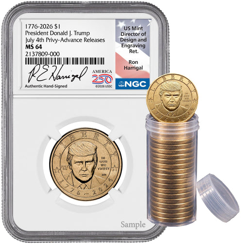 2026 President Donald J. Trump Semiquincentennial July 4th Privy AR NGC MS64 Harrigal