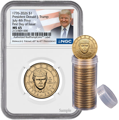 2026 President Donald J. Trump Semiquincentennial July 4th Privy FDI NGC MS65 Trump