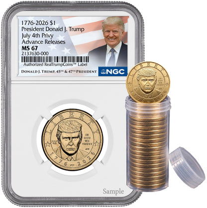 2026 President Donald J. Trump Semiquincentennial July 4th Privy AR NGC MS67 Trump