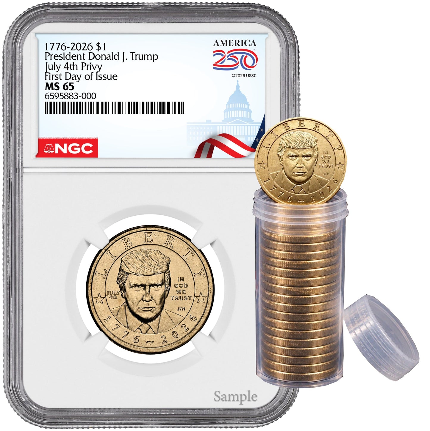 2026 President Donald J. Trump Semiquincentennial July 4th Privy FDI NGC MS65 Congress