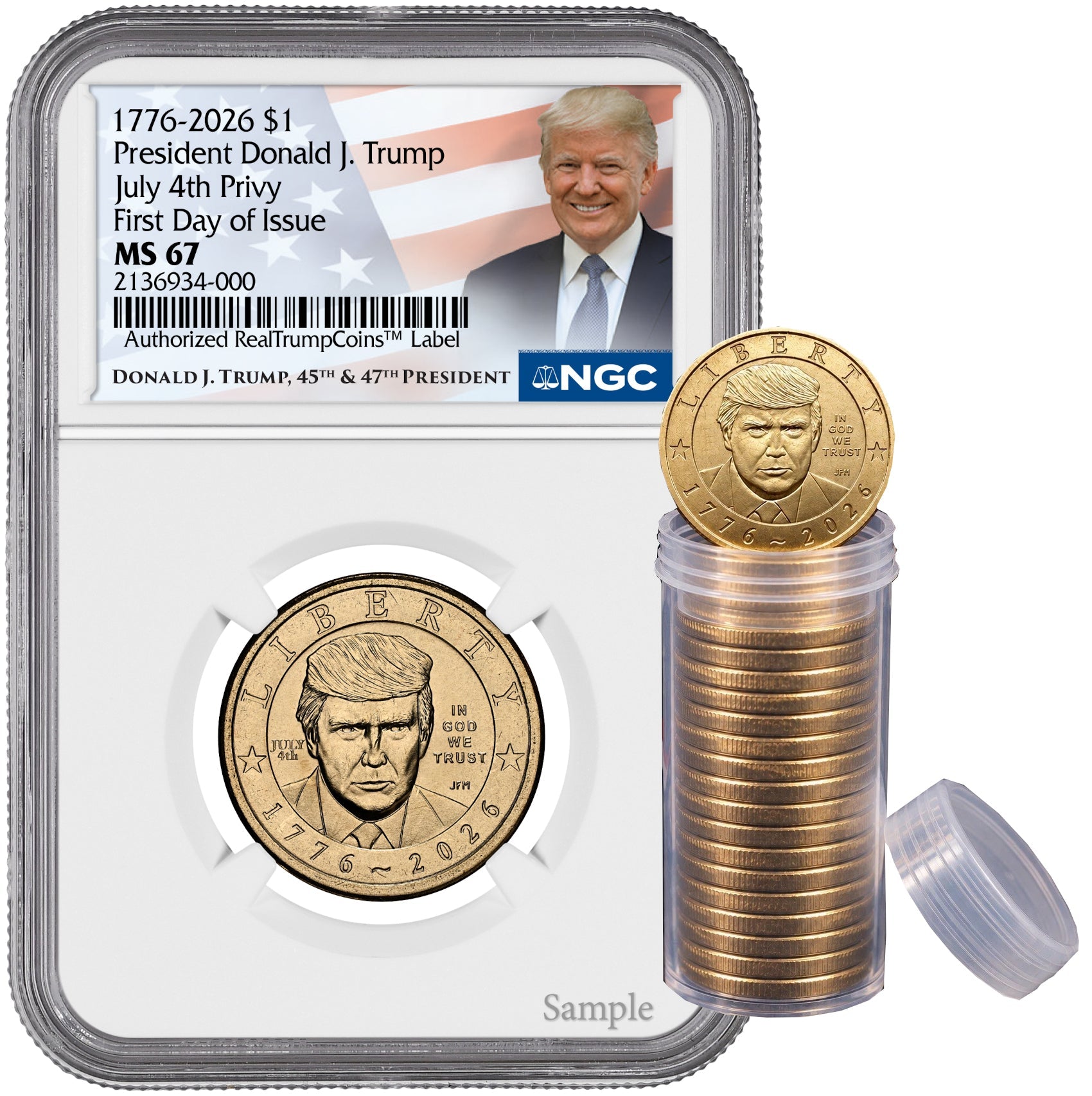 2026 President Donald J. Trump Semiquincentennial July 4th Privy FDI NGC MS67 Trump