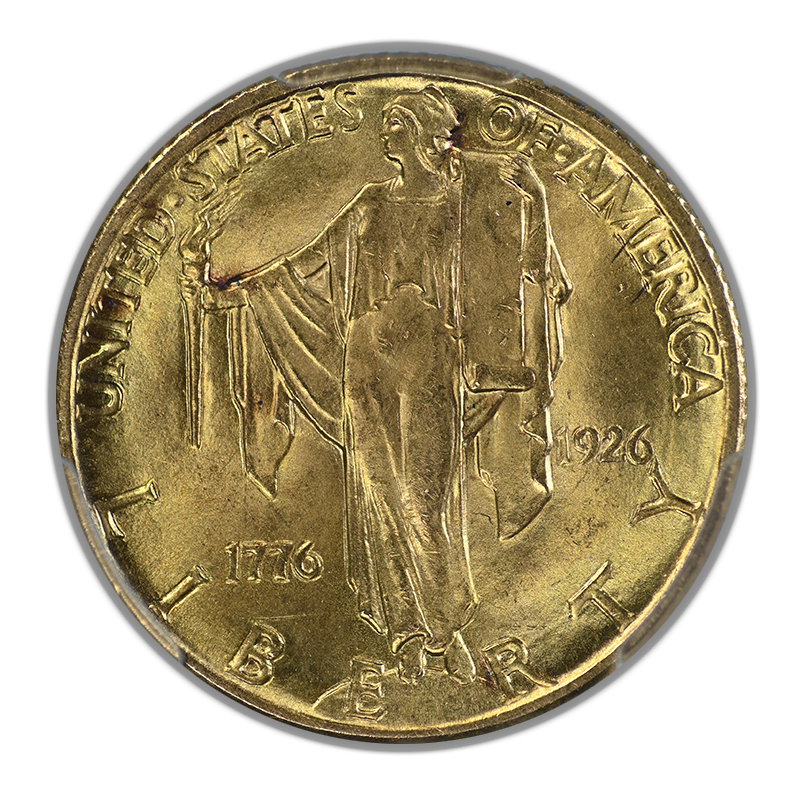 1926 American Sesquicentennial Classic Commemorative Gold Quarter Eagle $2.50 PCGS MS64 CAC