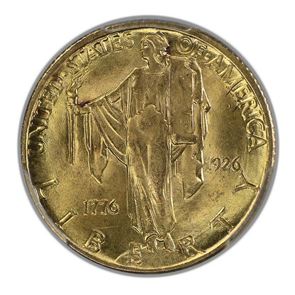 1926 American Sesquicentennial Classic Commemorative Gold Quarter Eagle $2.50 PCGS MS64 CAC