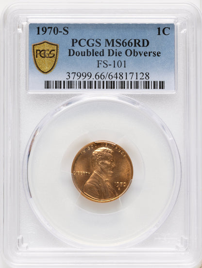 1970-S 1C FS-101 RD Lincoln Cent PCGS MS66