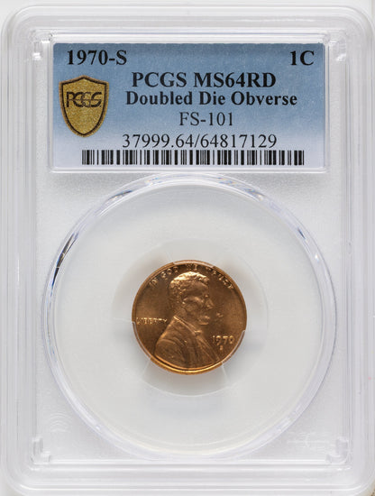 1970-S 1C FS-101 RD Lincoln Cent PCGS MS64