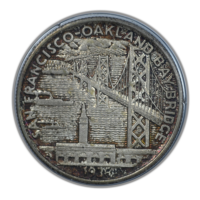 1936-S Bay Bridge Classic Commemorative Half Dollar 50C PCGS Rattler MS65