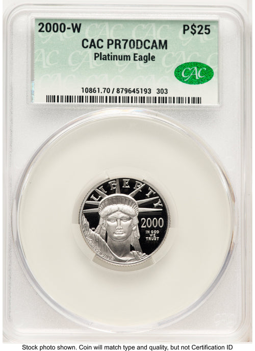 2000-W Proof Platinum Eagle 1/4 oz Non Designation CACG PR70