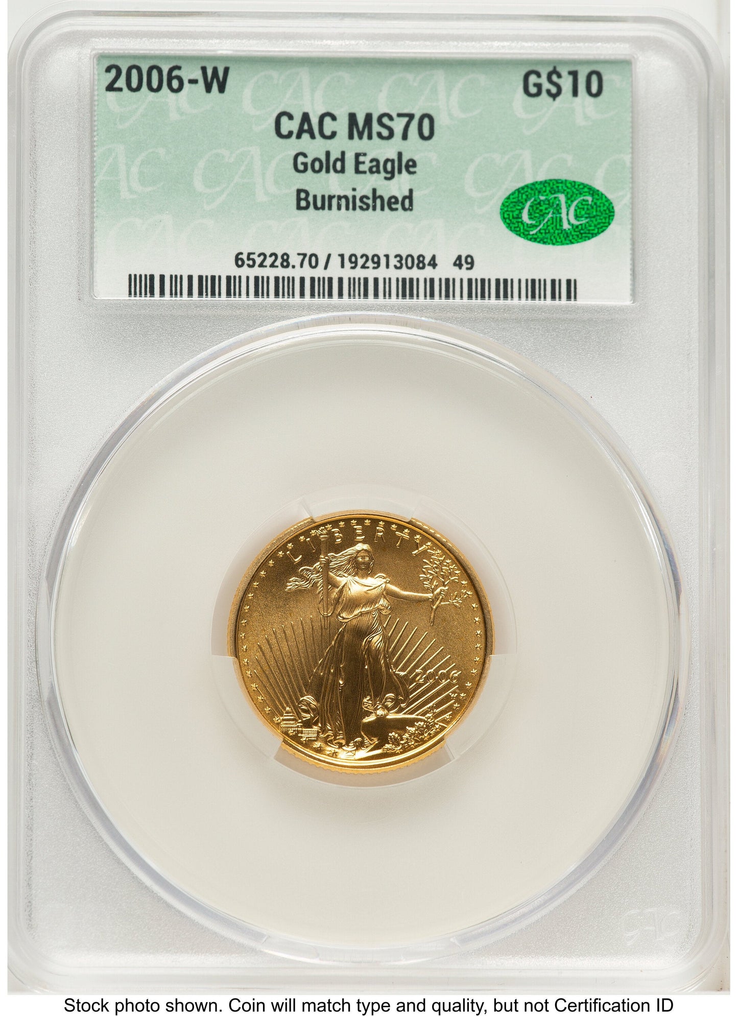 2006-W Burnished Gold Eagle 1/4 oz Non Designation CACG MS70