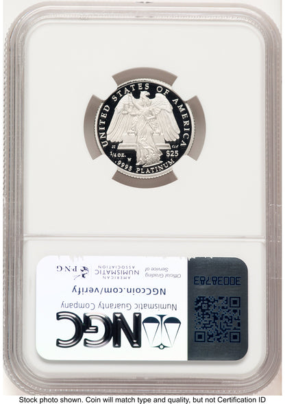 2008-W Proof Platinum Eagle 1/4 oz Brown Label NGC PF70