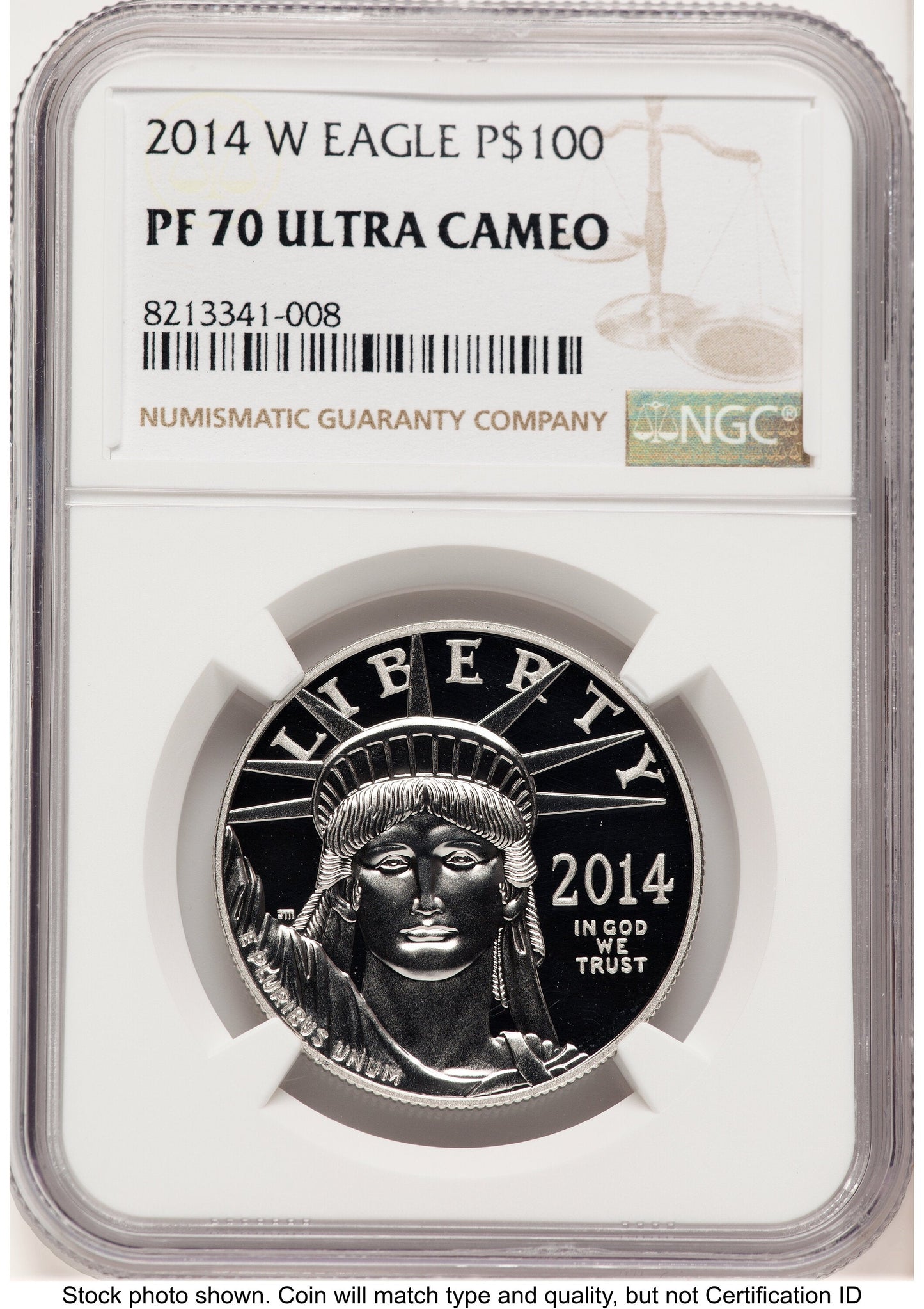 2014-W Proof Platinum Eagle 1 oz Brown Label NGC PF70