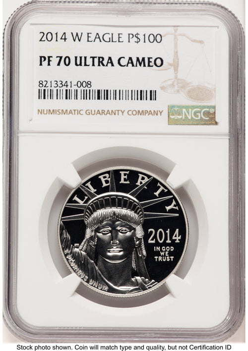2014-W Proof Platinum Eagle 1 oz Brown Label NGC PF70