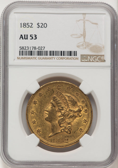 1852 $20 Liberty Double Eagle NGC AU53 (506391039)