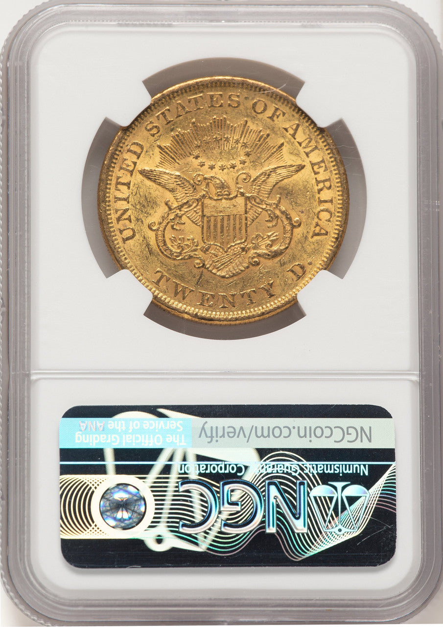 1852 $20 Liberty Double Eagle NGC AU53 (506391039)