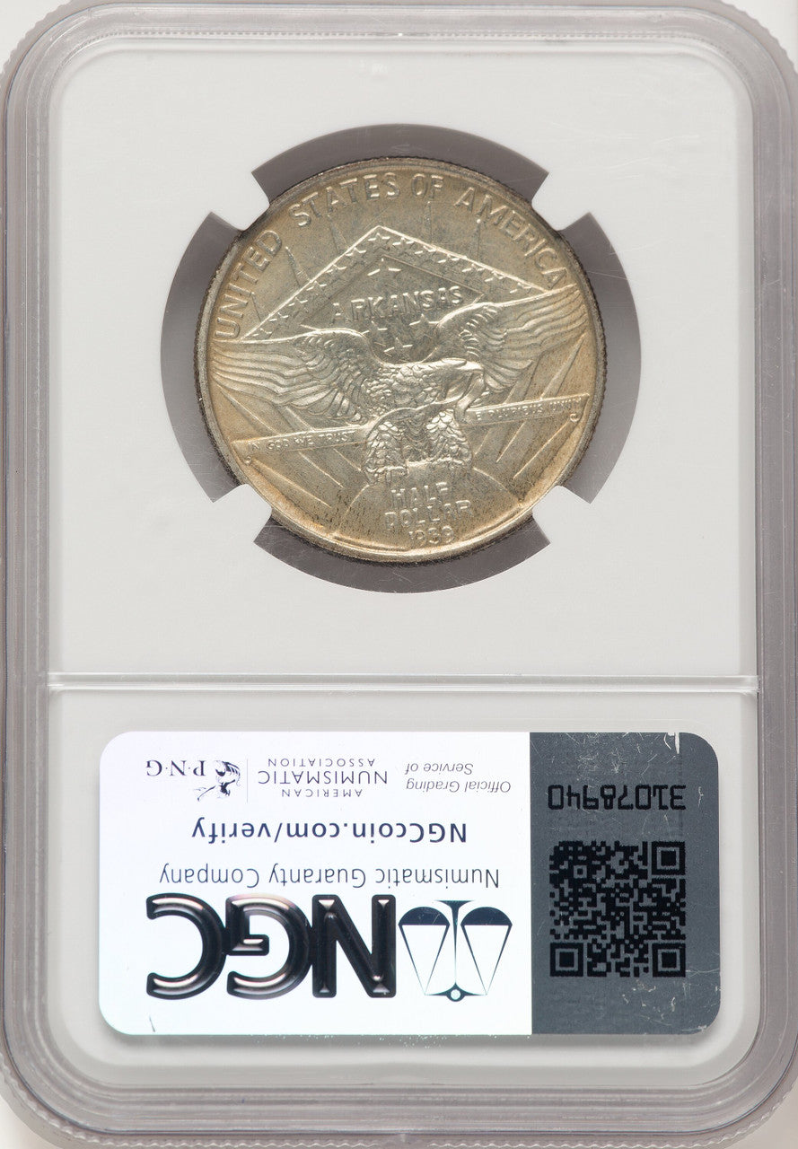 1939 50C Arkansas Commemorative Silver NGC MS67+