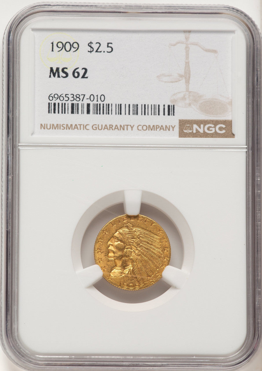 1909 $2.50 Indian Quarter Eagle NGC MS62 (506392096)