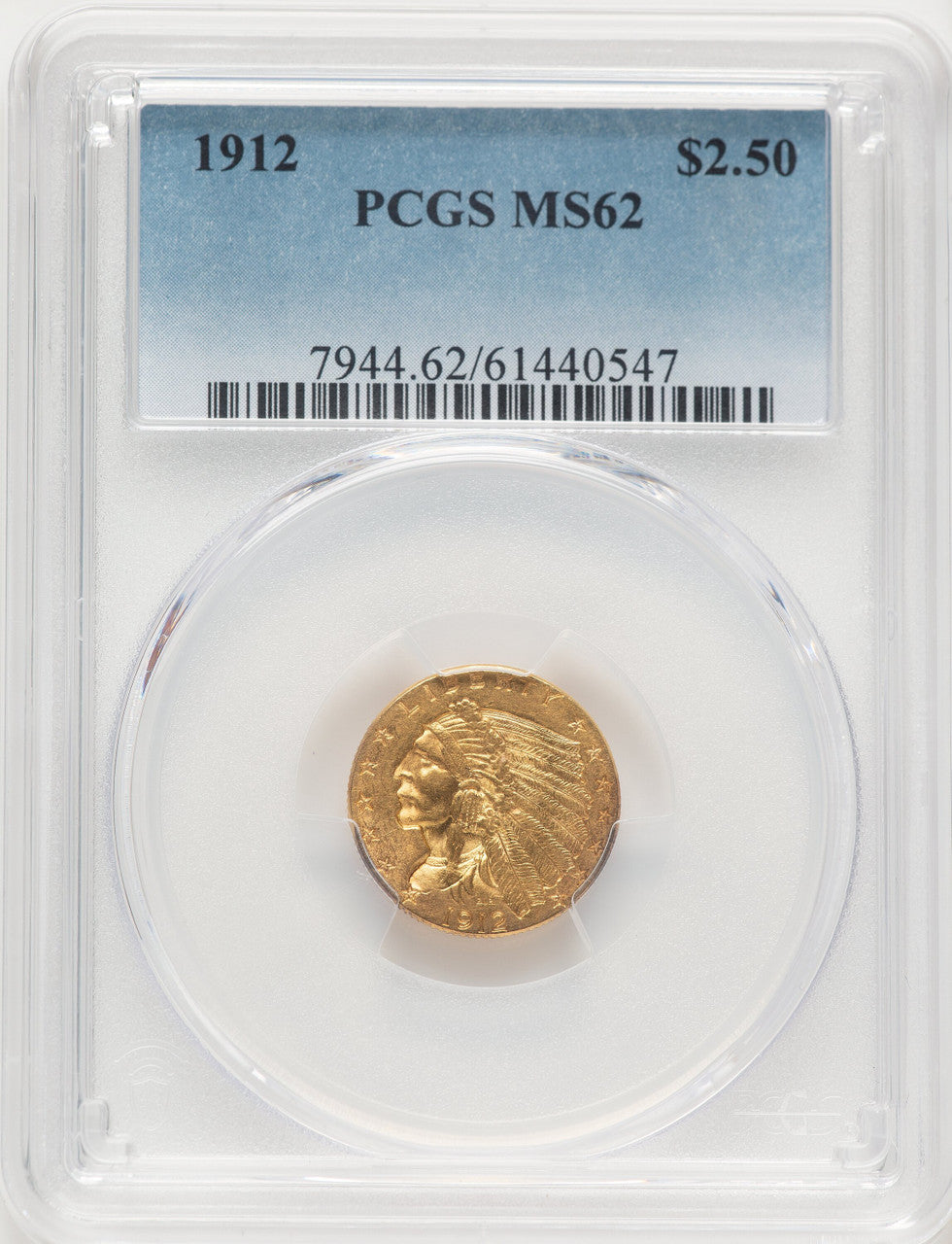 1912 $2.50 Indian Quarter Eagle PCGS MS62 (506392106)