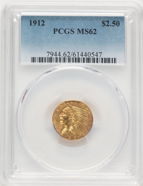 1912 $2.50 Indian Quarter Eagle PCGS MS62 (506392106)