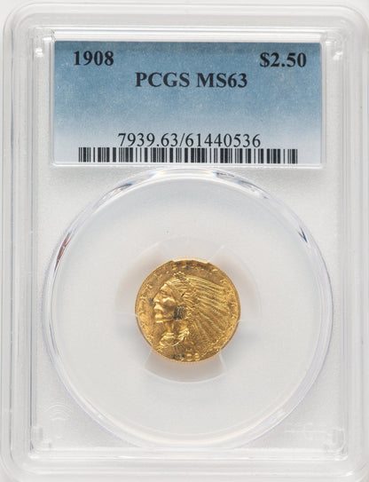 1908 $2.50 Indian Quarter Eagle PCGS MS63 (506392107)