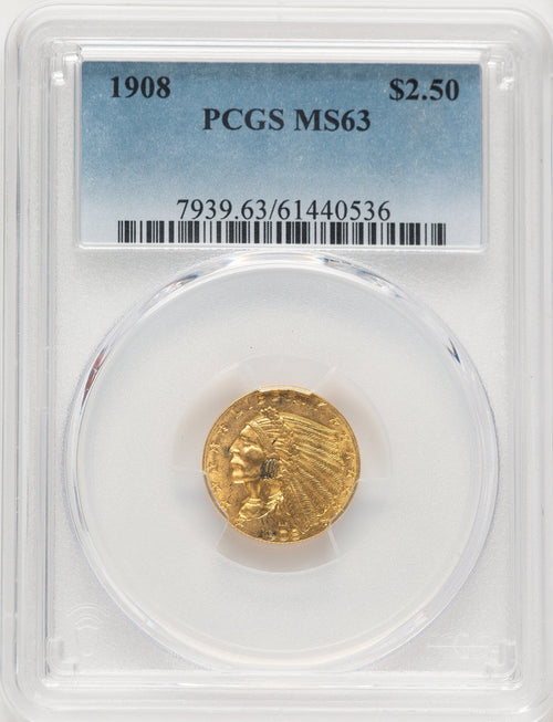 1908 $2.50 Indian Quarter Eagle PCGS MS63 (506392107)