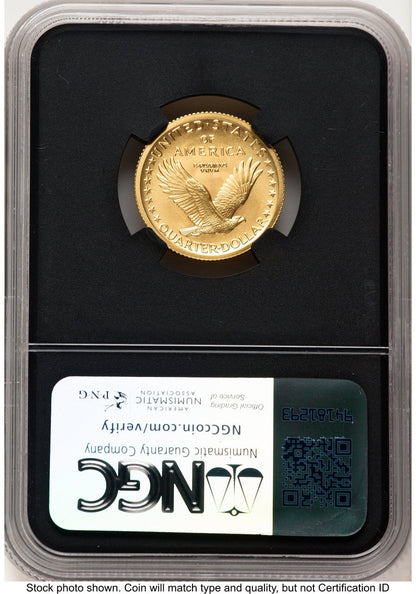 2016-W 25C Standing Liberty 100th Anniversary Gold Centennial Anna Cabral US Treasurer's Collection Series NGC MS70